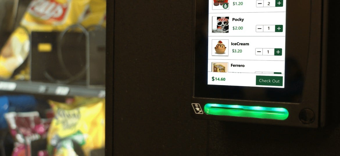 Vending machine deals credit card reader